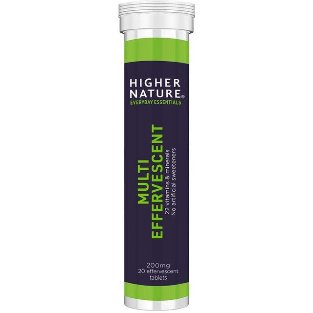 Higher Nature multivitamin effervescent tablets raspberry 20 tablets, UK version