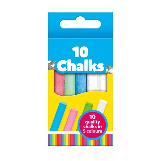 James Galt 10 pack coloured chalks box , UK version