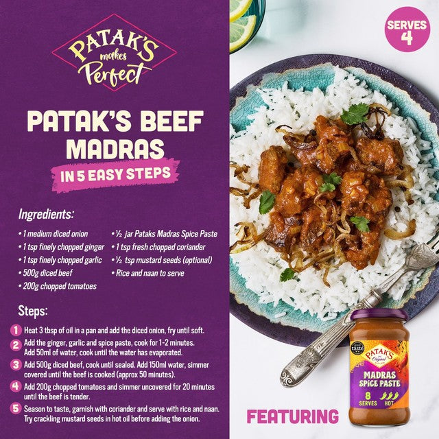 Patak's Madras spice paste 283g, imported from the UK