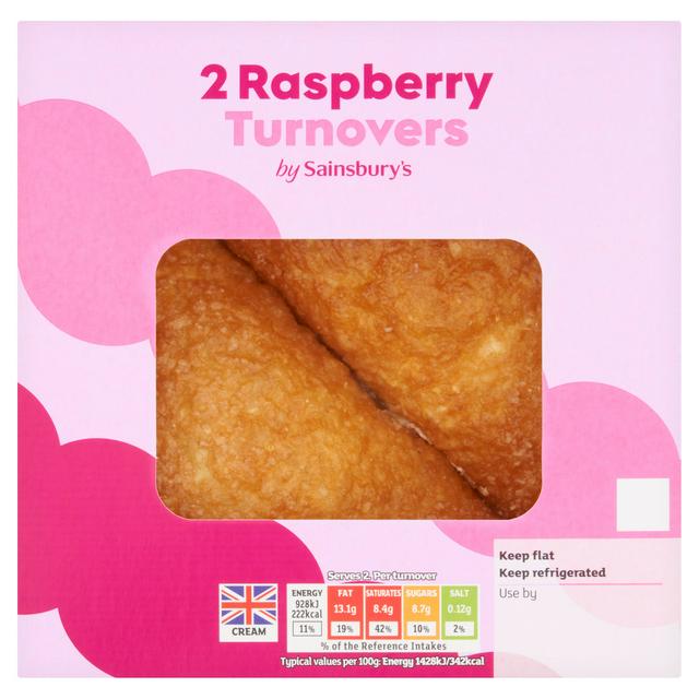 Sainsburys Raspberry Turnovers 2 x 65g