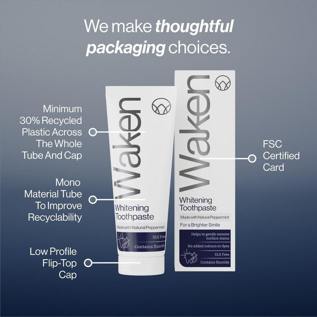 Waken whitening toothpaste peppermint 75ml - British product
