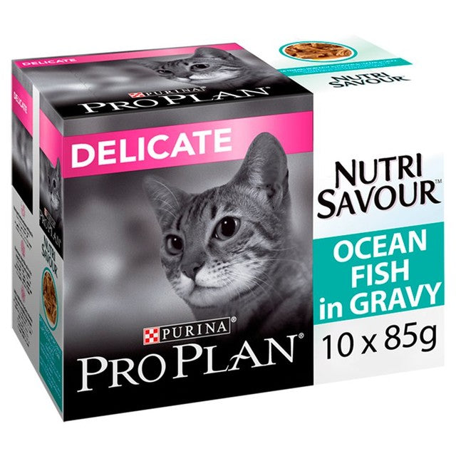 Pro Plan NutriSavour Delicate wet cat food with ocean fish (British brand)