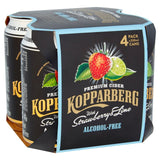 Kopparberg alcohol-free strawberry & lime fruit cider cans 4 x 330ml, UK version