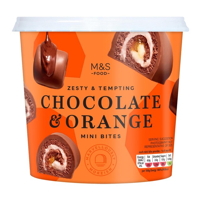 M&S chocolate & orange mini bites 310g, imported from the UK