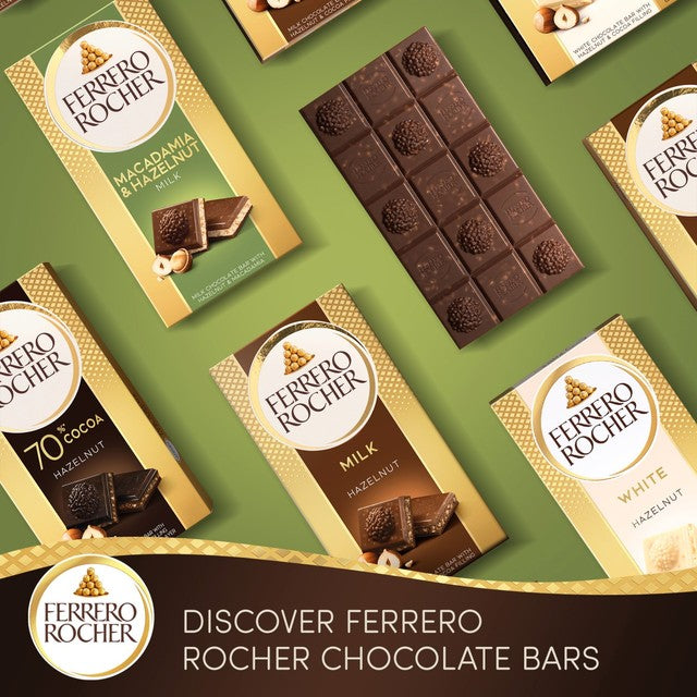 Ferrero Rocher milk chocolate with hazelnut and macadamia bar 90g - British product