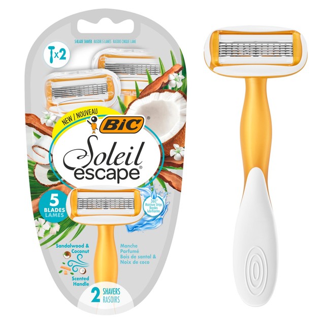 BIC Soleil Escape women's razor 5 blades sandalwood coconut, UK version