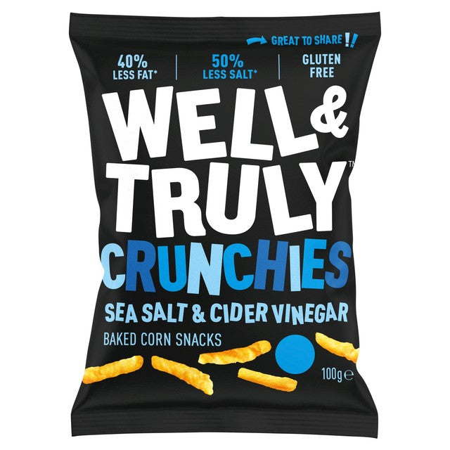 Well & Truly sea salt and cider vinegar crisps 100g (British brand)