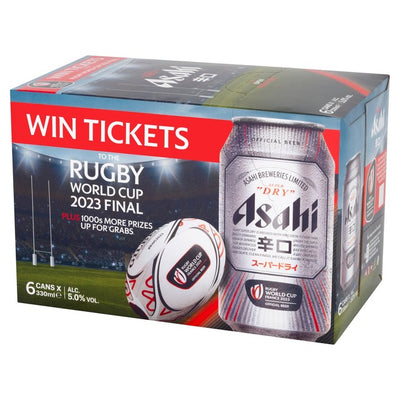 M&S Asahi Super Dry Øl Lager Bokser 6 x 330ml - Kjøp på nett hos McGrocer