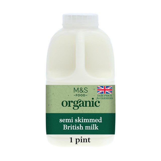 M&S Bio Halbfettmilch 568ml, importiert aus dem Vereinigten Königreich