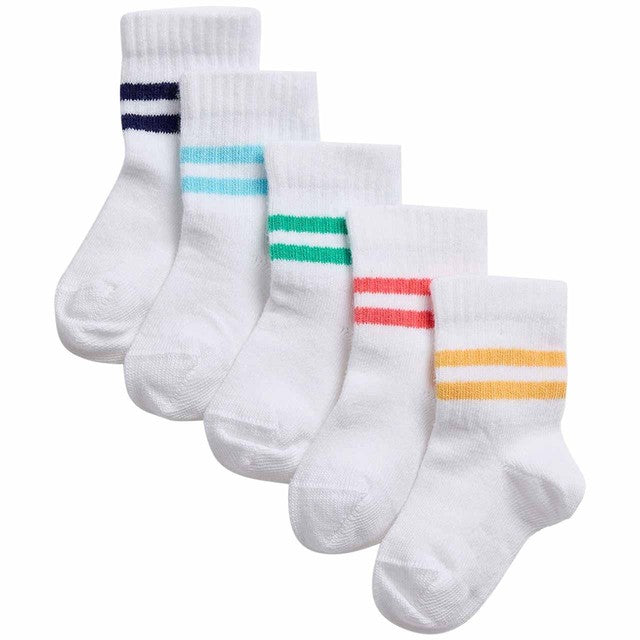 M&S white baby socks for 0-6 months, 5 pack, imported from the UK