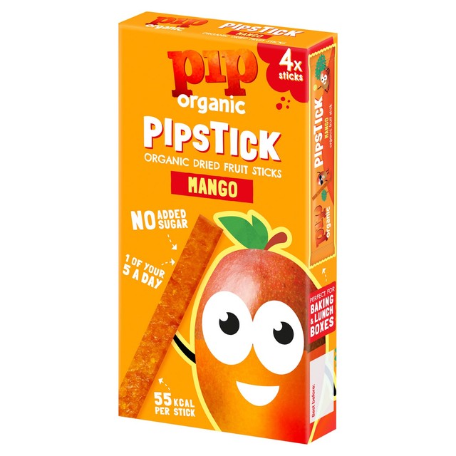 Pip Organic Pipstick Mango organic dried fruit sticks 4x18g, imported from the UK