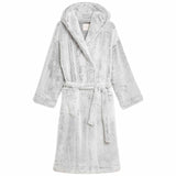 M&S Women's Fleece Hooded Dressing Gown Grey M, imported from the UK