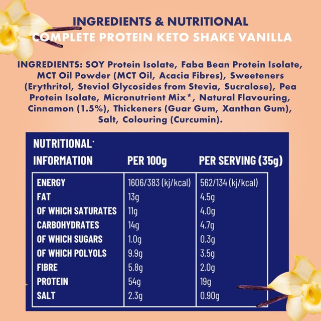 Adonis keto protein shake vanilla bag, imported from the UK