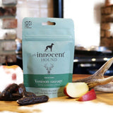 The Innocent Hound venison sausages with chopped apple dog treats (British brand)
