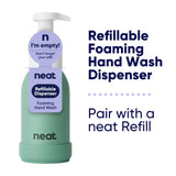 Neat refillable foaming hand wash bottle sage, imported from the UK
