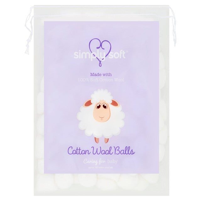 Simply Soft baby cotton wool balls 100 pack (British brand)