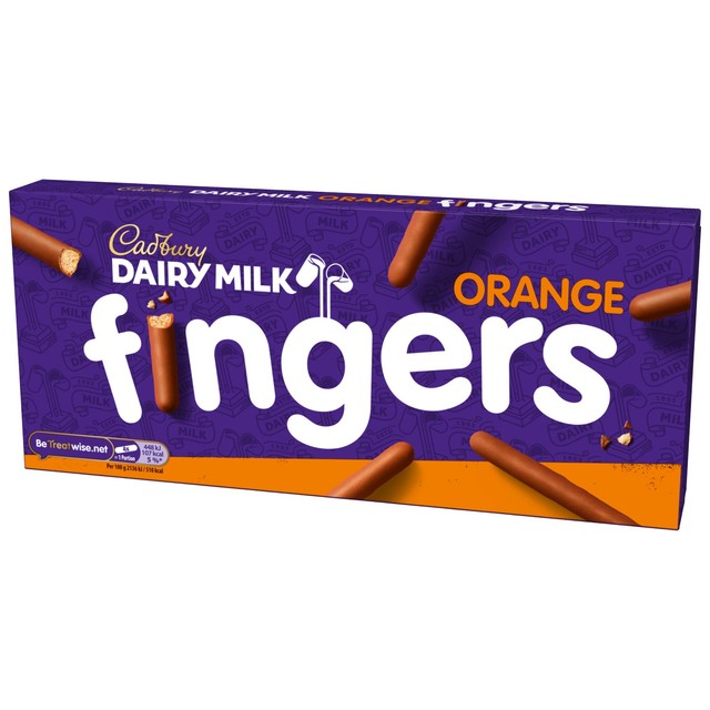 Cadbury Dairy Milk orange biscuit fingers 114g, UK version