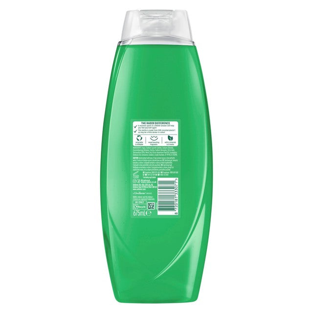 Radox Feel Refreshed shower gel 675ml, imported from the UK