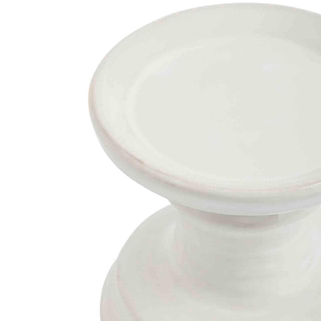 M&S white ceramic pillar candle holder 11cm (British brand)