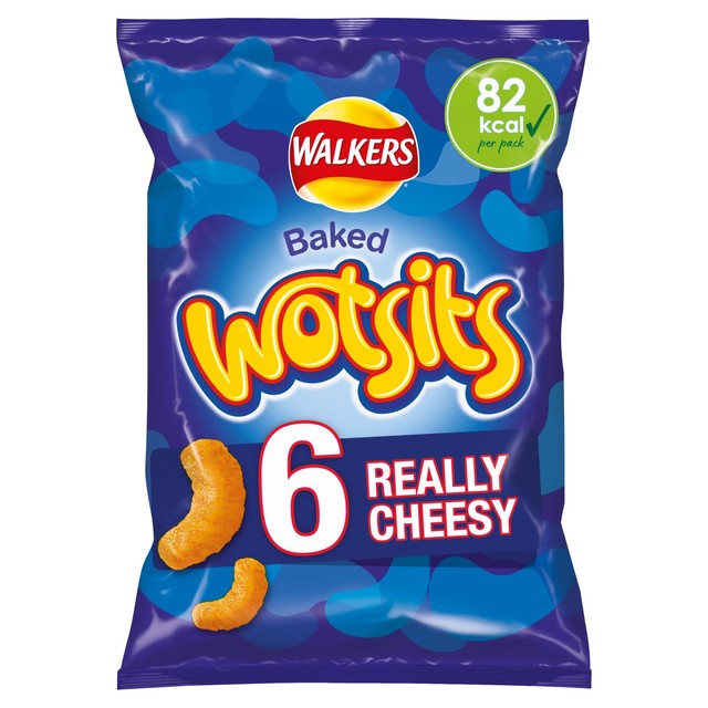Walkers Wotsits Really Cheesy baked corn snacks multipack 6x16.5g (British brand)