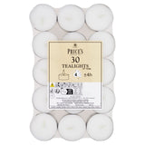 Price's Candles white tea lights 30 pack, imported from the UK