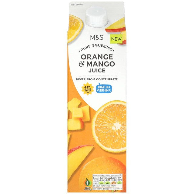 M&S Orangen-Mango-Saftkarton, 1 Liter, importiert aus Großbritannien