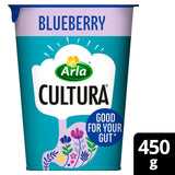 Arla Cultura blueberry gut health yogurt with fibre 450g - British product