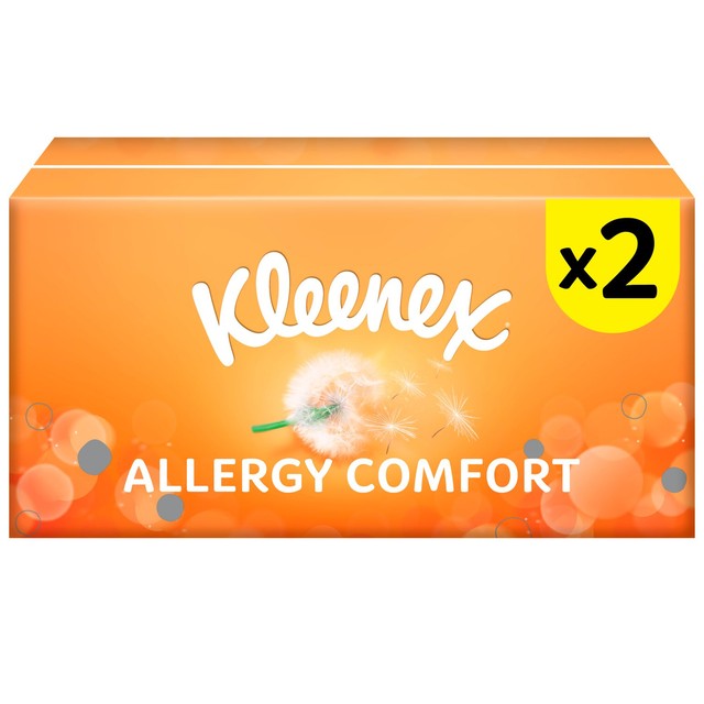 Kleenex Allergy Comfort tissues twin box with 2 x 56 tissues, UK version
