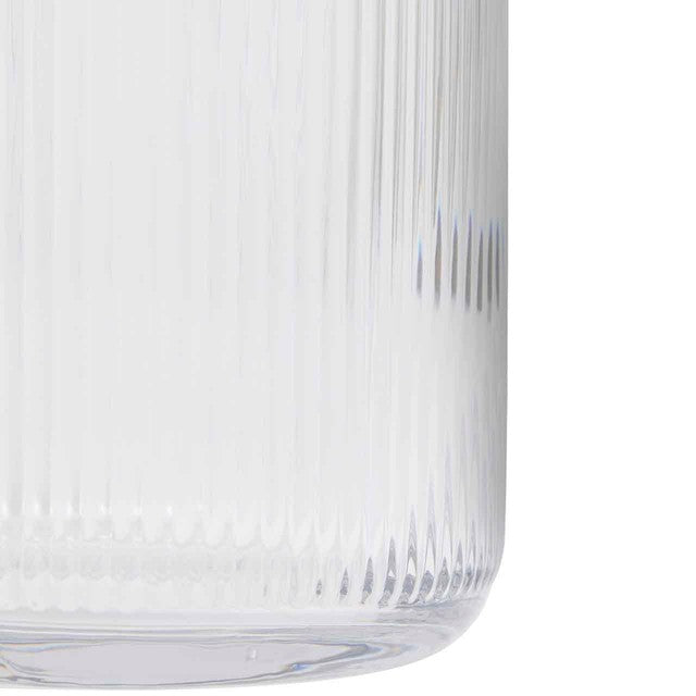 M&S clear ribbed glass cylinder vase 27cm (British brand)