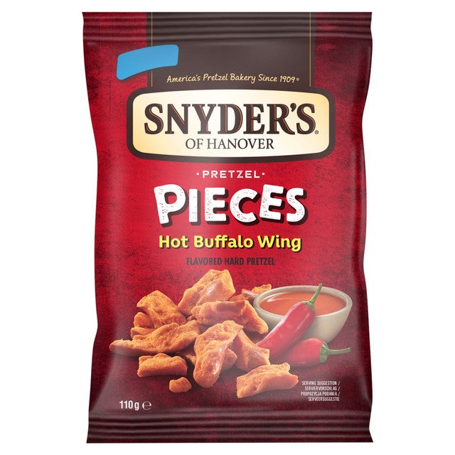 Snyder's Hot Buffalo Wing pretzel pieces 110g (British brand)
