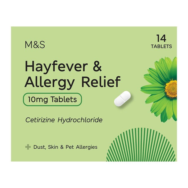M&S Hayfever & Allergy Relief Tablets 14 Tablets, imported from the UK