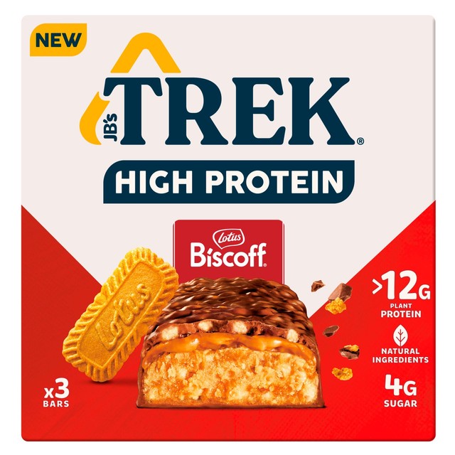 Trek Biscoff protein bars 3 x 44g (British brand)