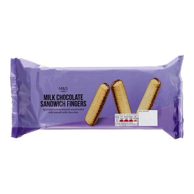 M&S Chocolate Sandwich Fingers biscuits 2 x 150g, imported from the UK