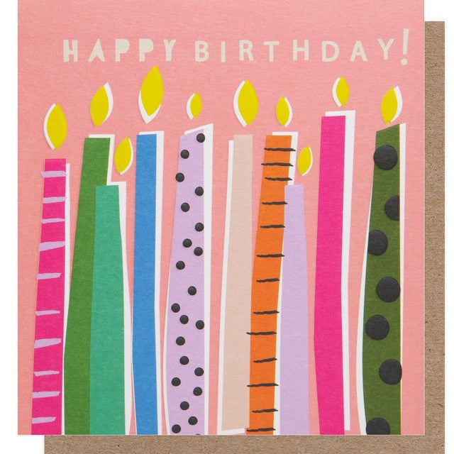 Caroline Gardner colourful candles birthday card - British product