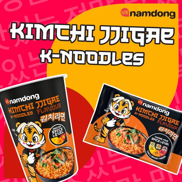 Namdong Kimchi Jjigae noodle pot 84g, imported from the UK