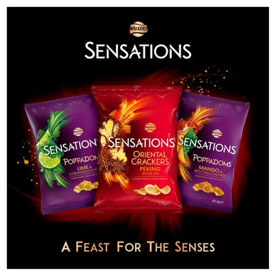 Walkers Sensations Lime & Coriander Chutney Poppadoms 82.5g