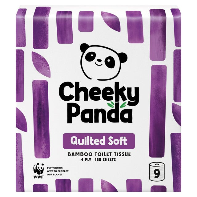 The Cheeky Panda luxury quilted bamboo toilet tissue 9-pack (British brand)
