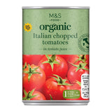 M&S organic Italian chopped tomatoes 400g can, imported from the UK