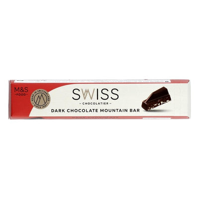 Barre de montagne suisse au chocolat noir M&S au nougat au miel et aux amandes 100g