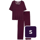 M&S Pyjama Set Dark Magenta S, imported from the UK
