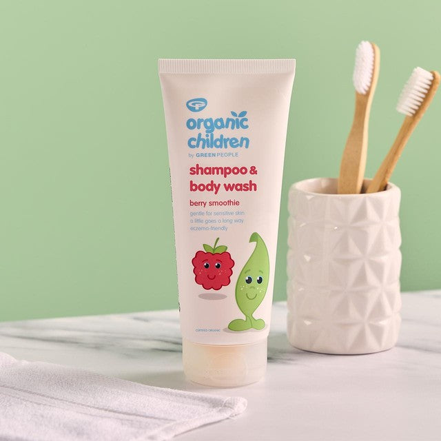 Green People berry smoothie shampoo and body wash 200ml, imported from the UK