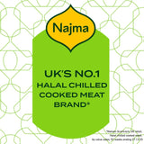 Najma smoked and cooked mini chicken sausages 400g, imported from the UK