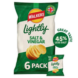 Walkers Lightly Salt & Vinegar potato crisps multipack (British brand)