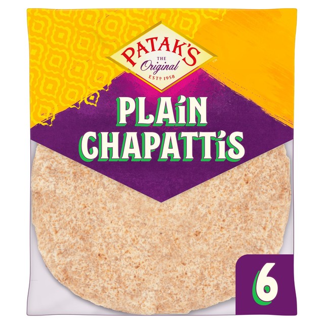 Patak's Plain Chapattis Pack of 6, imported from the UK