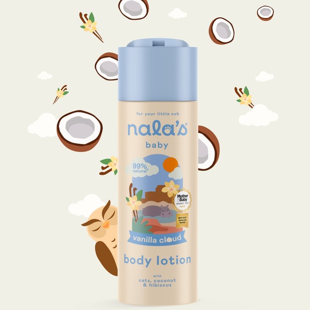 Nala's Baby Vanilla Cloud Body Lotion 200ml, imported from the UK