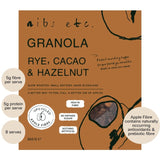 nibs etc. Rye Hazelnut Cacao Granola 360g, imported from the UK