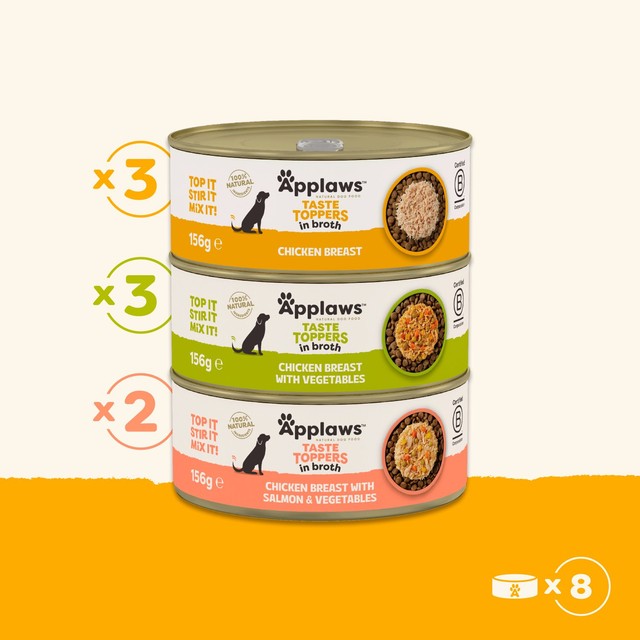 Applaws Taste Toppers mixed flavour dog food toppers 8x156g - British product