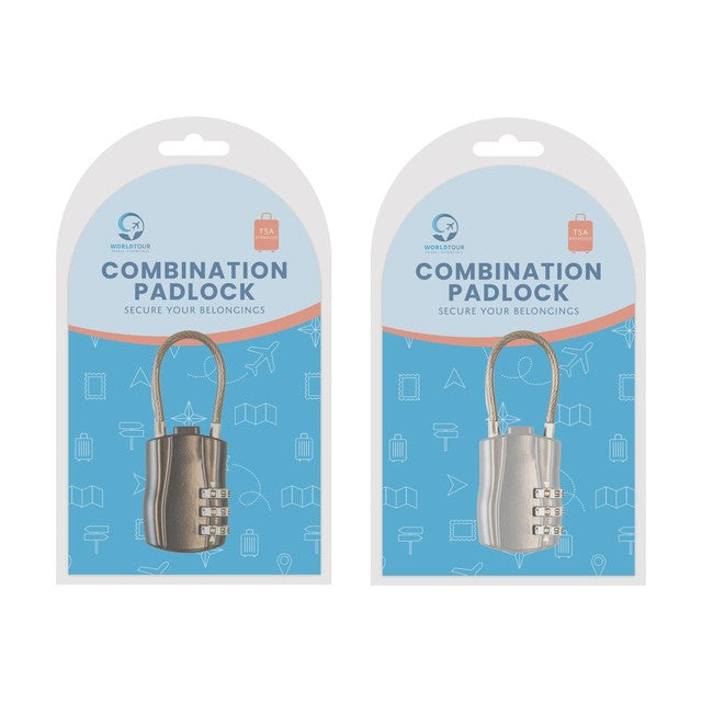 Gem Imports TSA travel padlock with 3-digit combination, imported from the UK