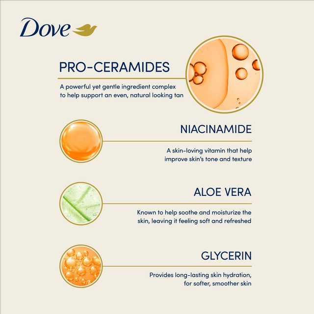 Dove medium-dark gradual tanning body lotion 200ml - British product