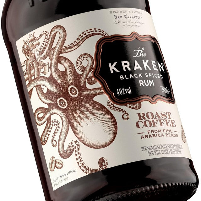 Kraken black spiced rum roast coffee 70cl, UK version